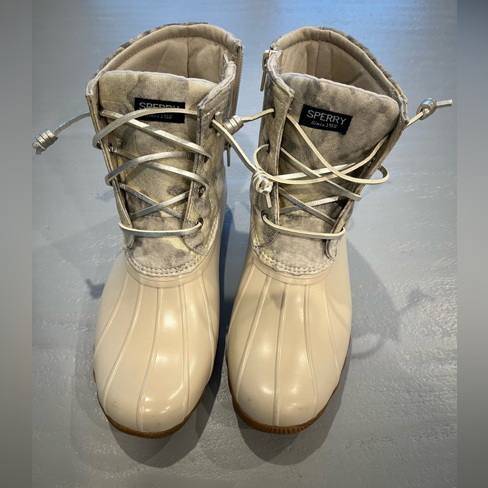Sperry Saltwater Duck Boots Metallic Camo Waterproof Women’s 5 - Picture 5 of 9